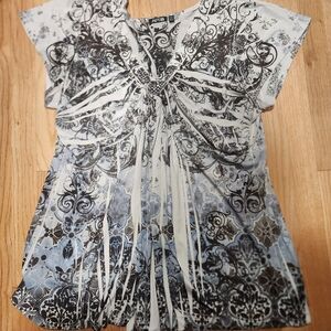 Apt. 9 Black and White Short Sleeve Top